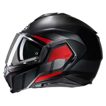 Casque Modulable HJC I100 BEIS MC1SF Noir Rouge