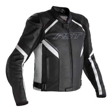 Veste RST Sabre Airbag Cuir Noir/Blanc