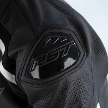 Veste RST Sabre Airbag Cuir Noir/Blanc