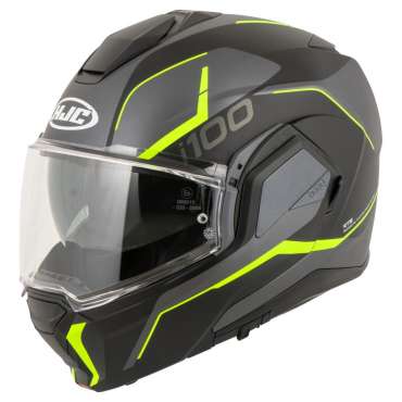 Casque Modulable HJC I100 Lorix Noir/Gris/Vert MC3HSF