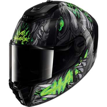 Casque Shark Spartan RS Shaytan Noir Vert Anthracite HE8114EKGA