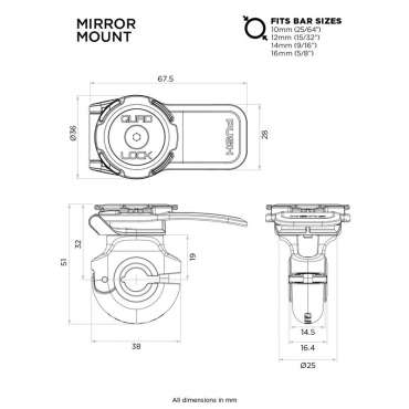 Support smartphone Quad Lock pour rétroviseur 1118096