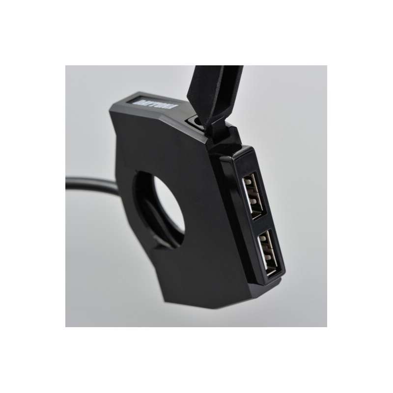 Chargeur USB 2 entrées de Guidon Moto AYTONA Slim 1124678