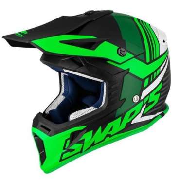 Casque Cross Swaps S818 Noir/Vert CSW10F010