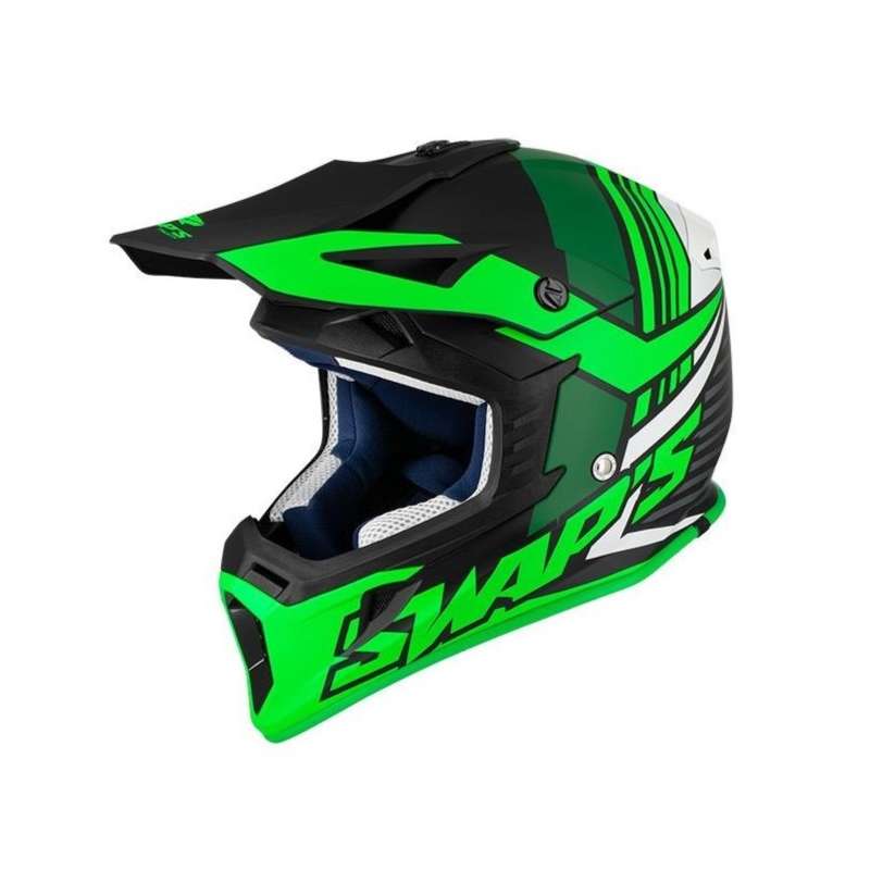 Casque Cross Swaps S818 Noir/Vert CSW10F010