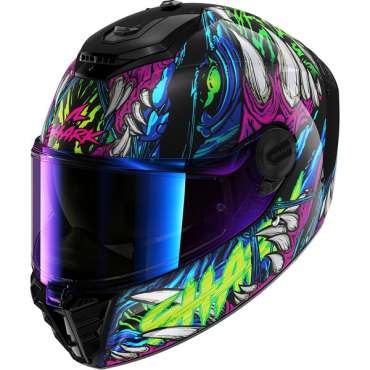 Casque Shark Spartan RS Shaytan Noir / Vert / Violet HE8114EKGV