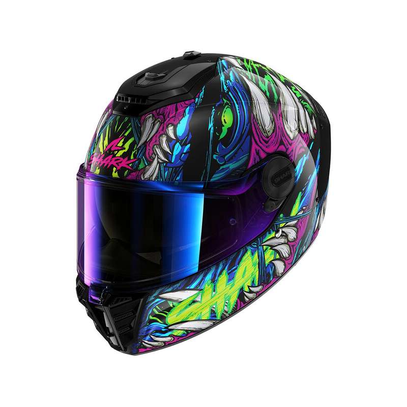 Casque Shark Spartan RS Shaytan Noir / Vert / Violet HE8114EKGV